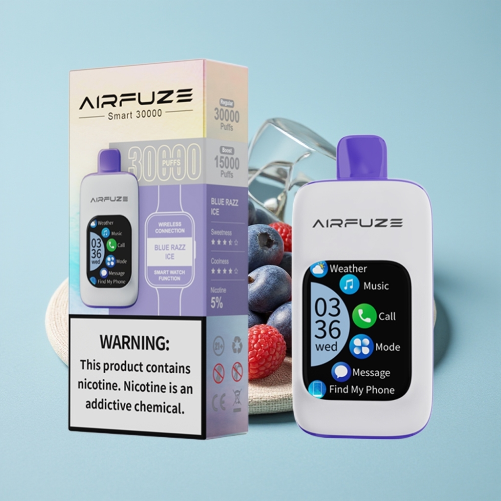 AirFuze Smart 30000 Puffs Disposable Pod Blaue Himbeere Eis mit 900mAh und Typ-C