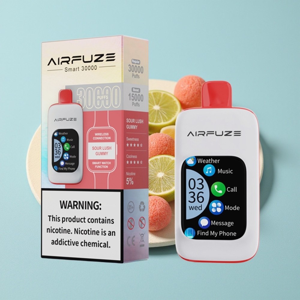 AirFuze Smart 30000 Puffs Disposable Pod Sauerer Lush-Gummi, 900mAh
